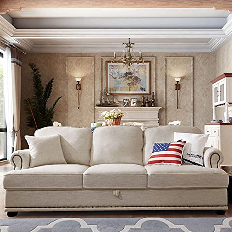 Maricome raised sofa leg creates space for cleaning under furniture.