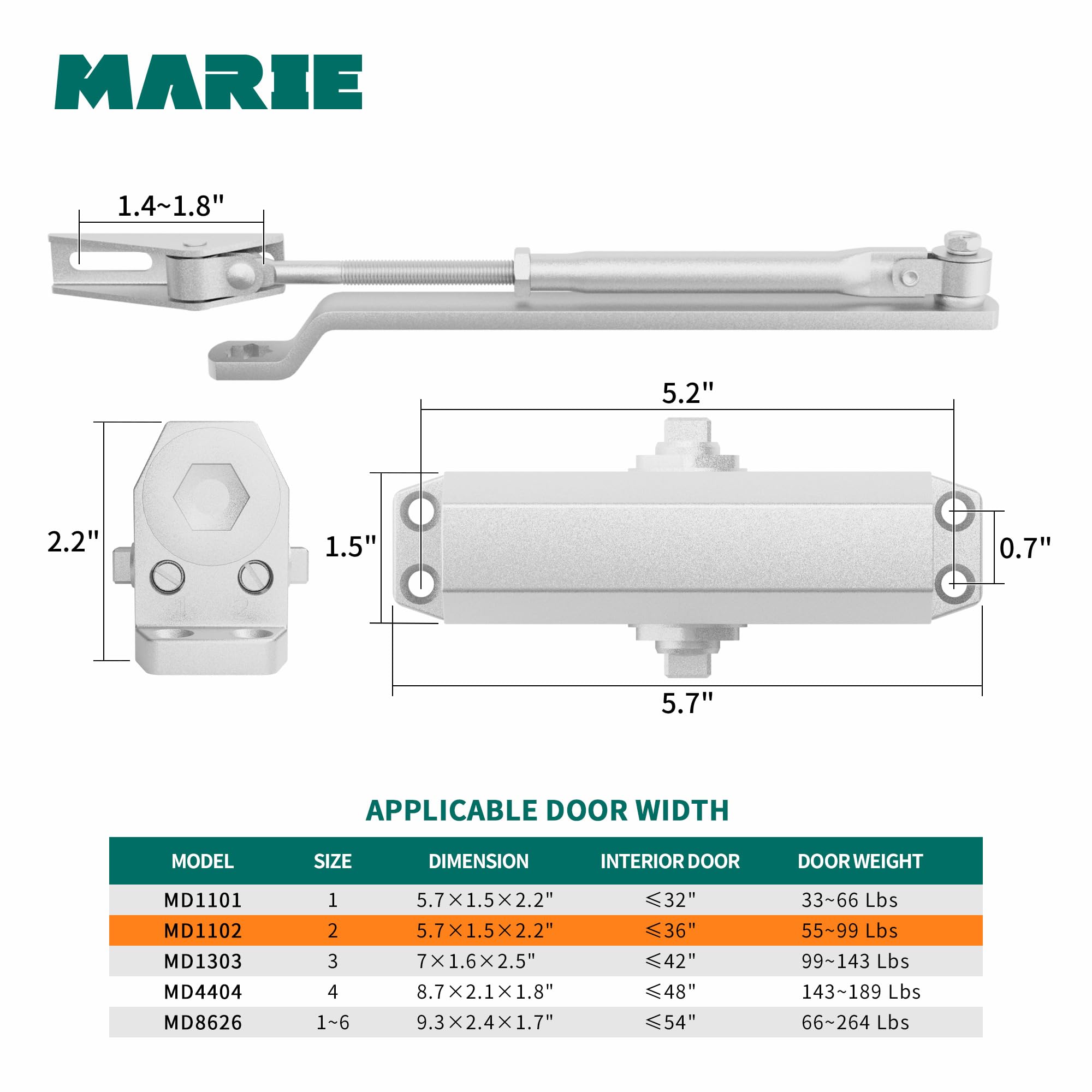Marie automatic door closer adjustable speed feature enabling smooth closing on busy doors
