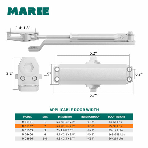 Marie automatic door closer adjustable speed feature enabling smooth closing on busy doors