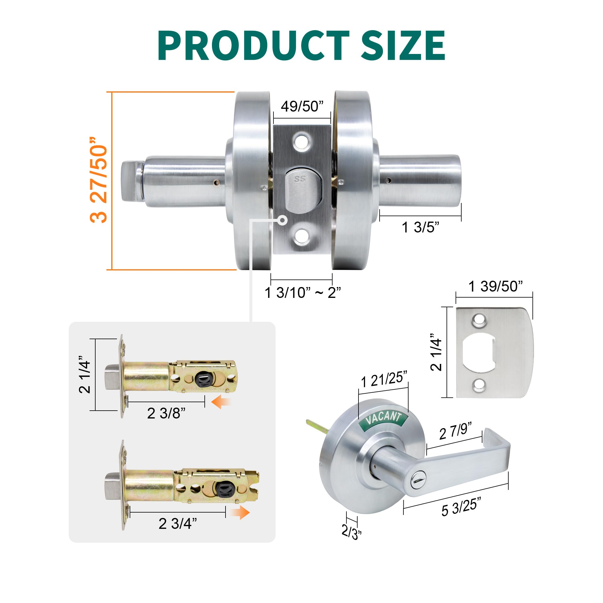 MARIE commercial door handle indicator vacant communicates availability to guests