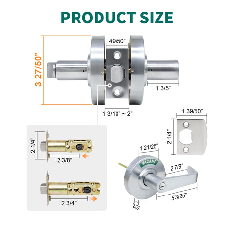 MARIE commercial door handle indicator vacant communicates availability to guests