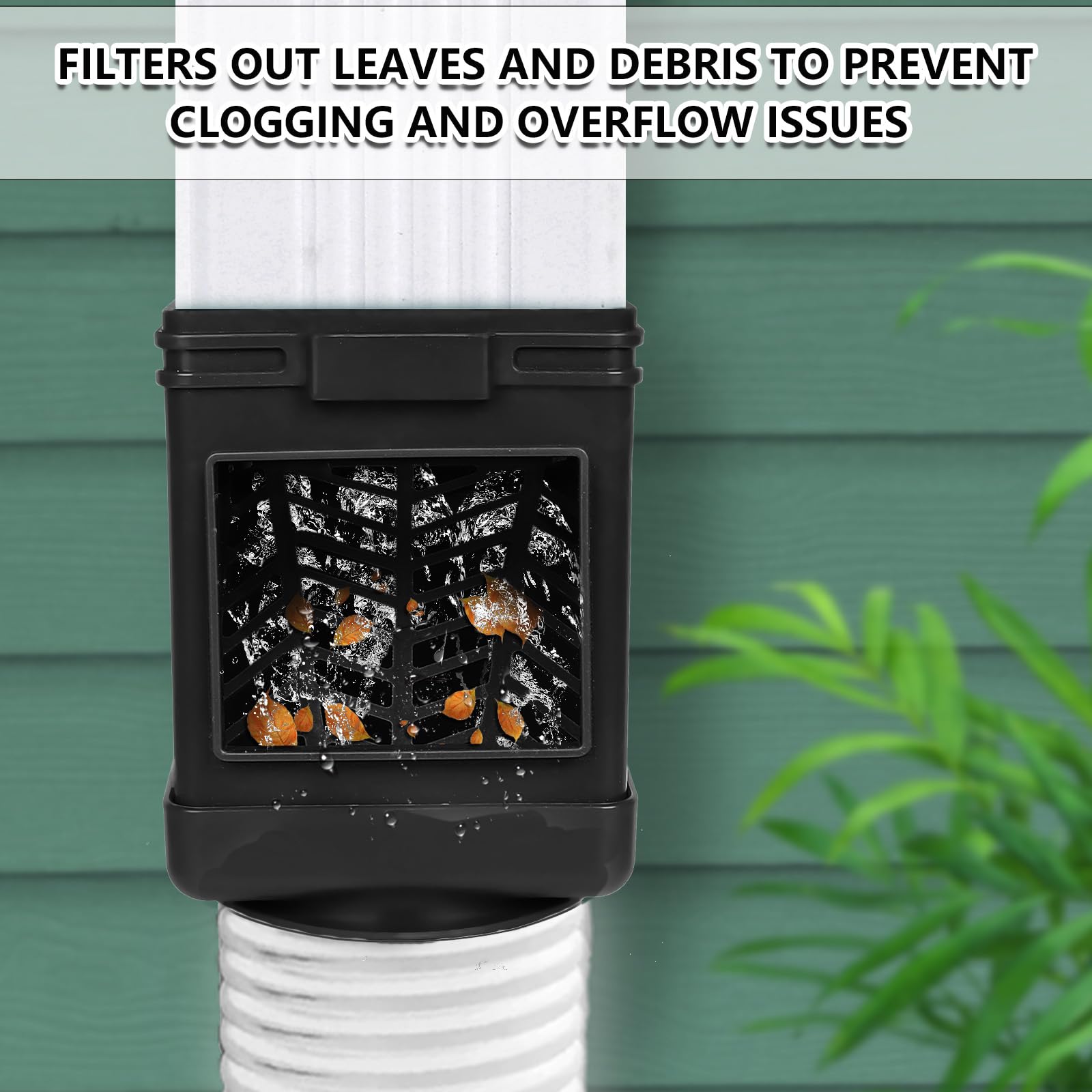 MARKBIT Downspout Filter used in outdoor drainage areas to prevent clogs