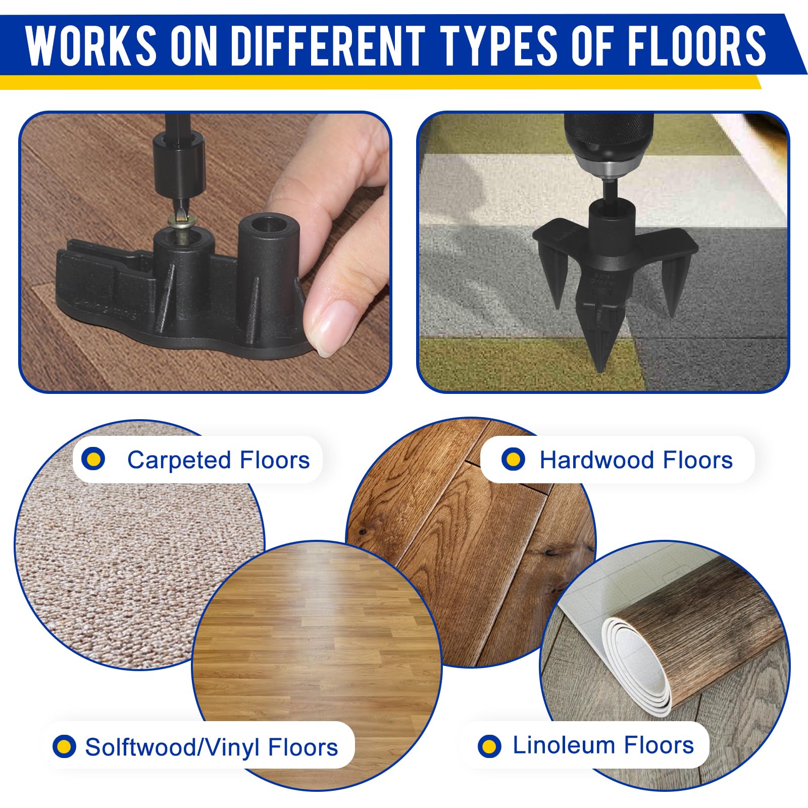 Close-up of Marketty screws showing flush fit for floor boards