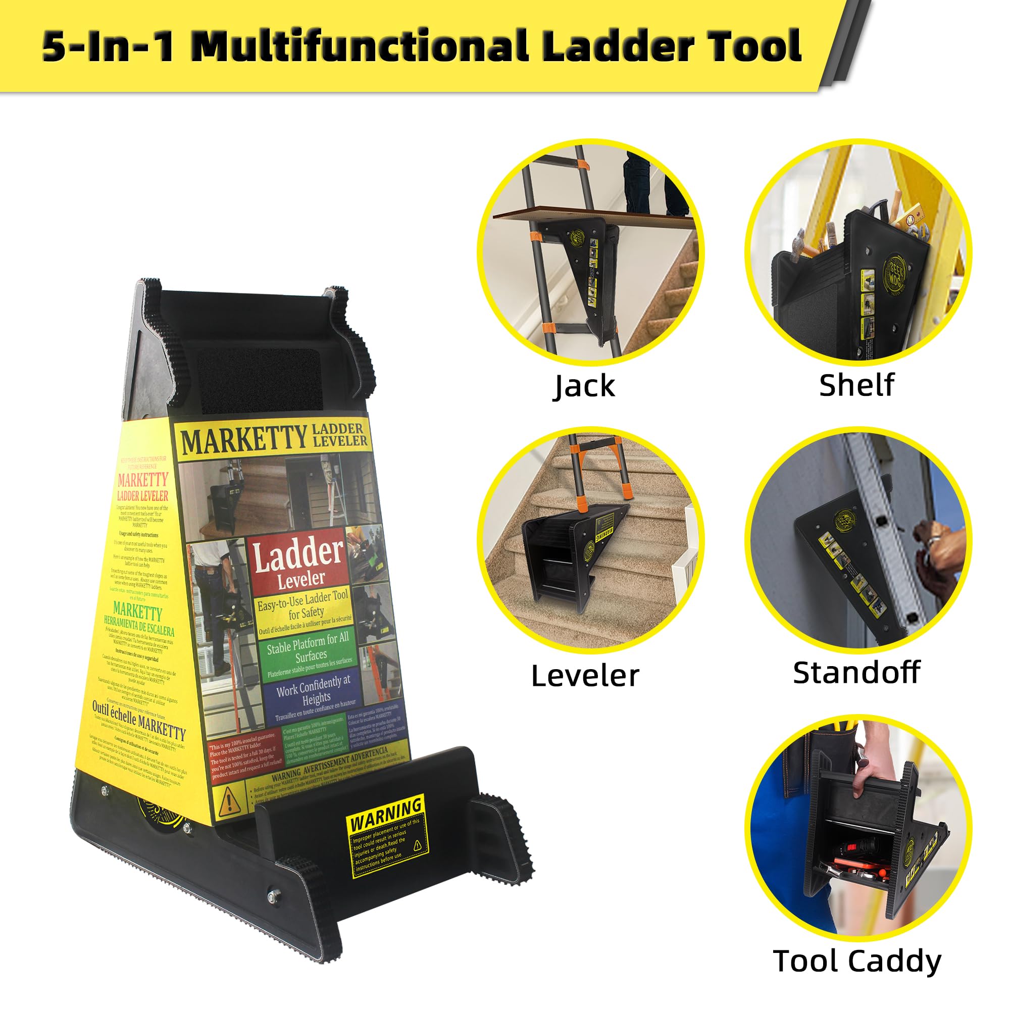 Safer extension ladder use on uneven ground with enhanced stability.