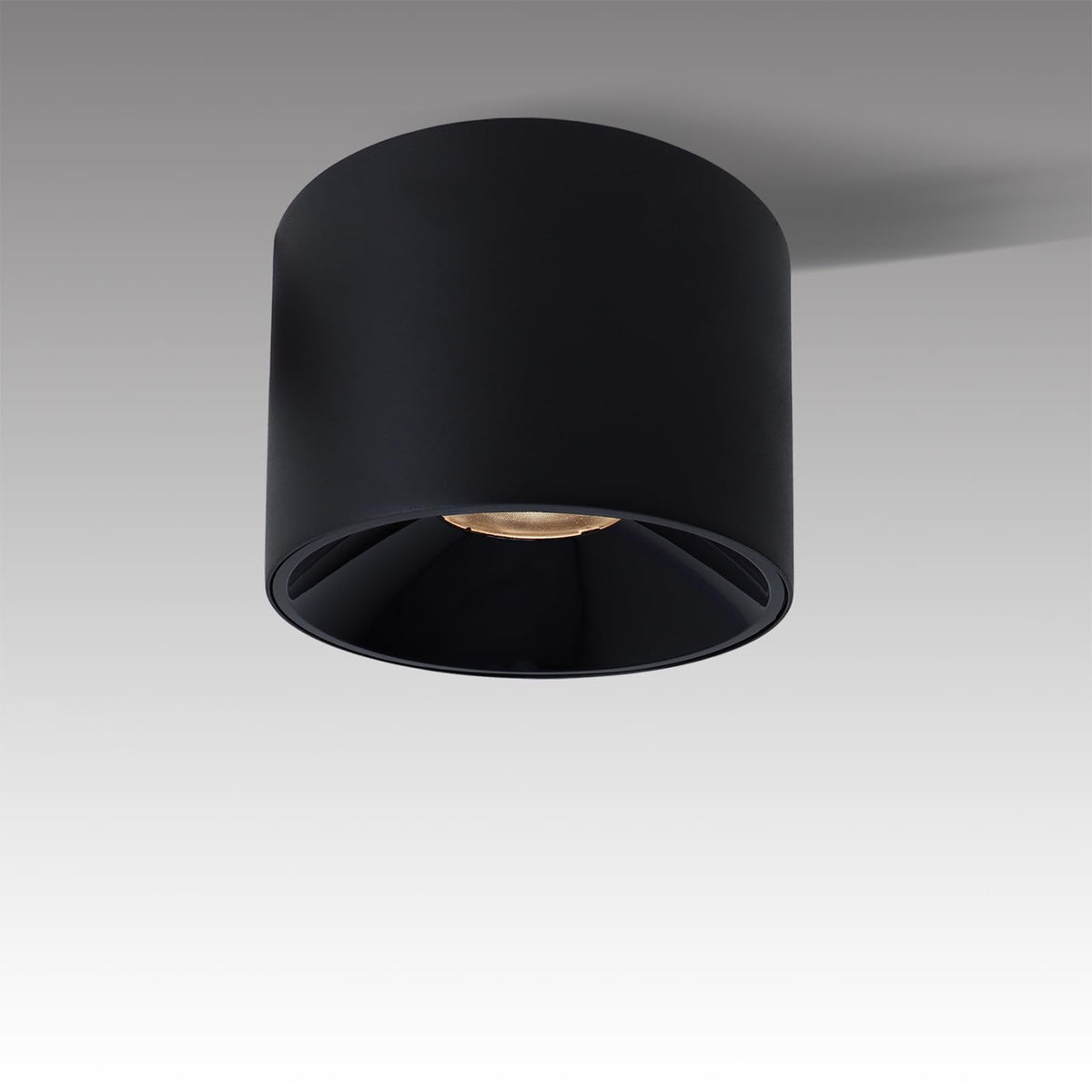 Marknice LED dimmable ceiling spot light with matte black finish provides focused downlight.