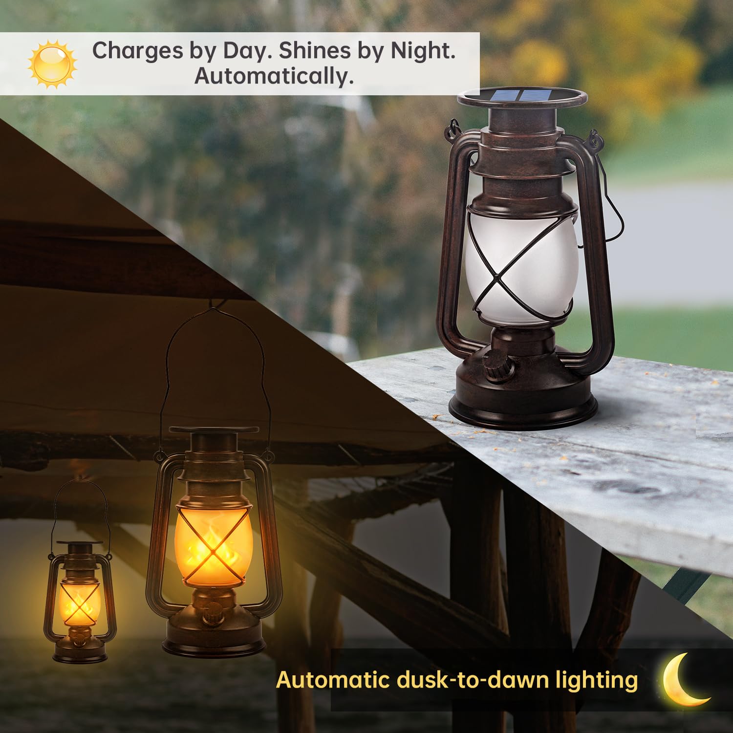 Marlrin LED flame detail shows a warm flicker for evenings