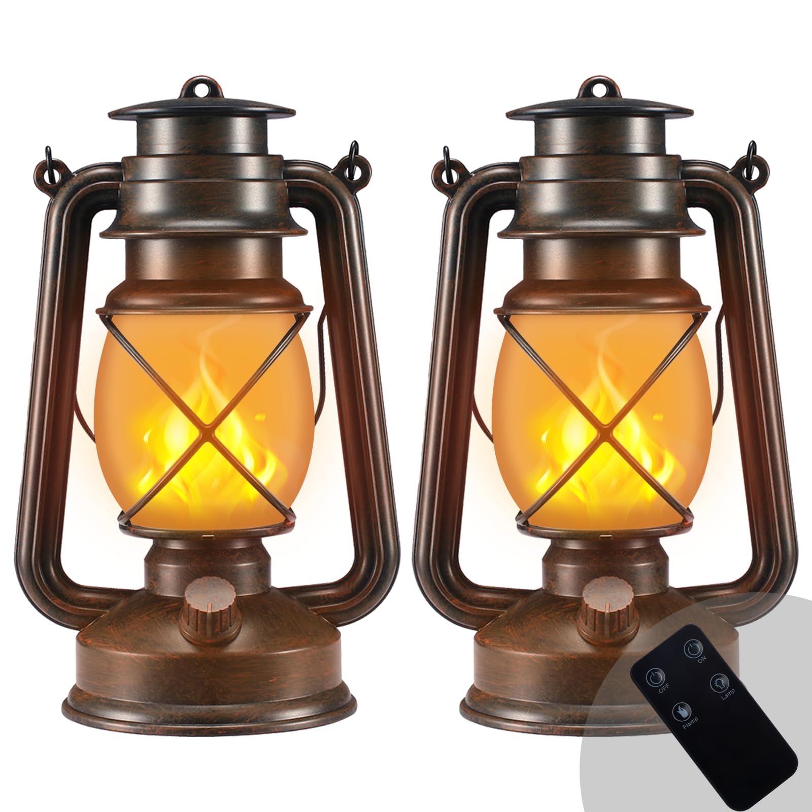 Marlrin outdoor lantern with dancing flame for patio evenings