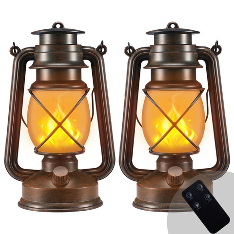 Marlrin outdoor lantern with dancing flame for patio evenings