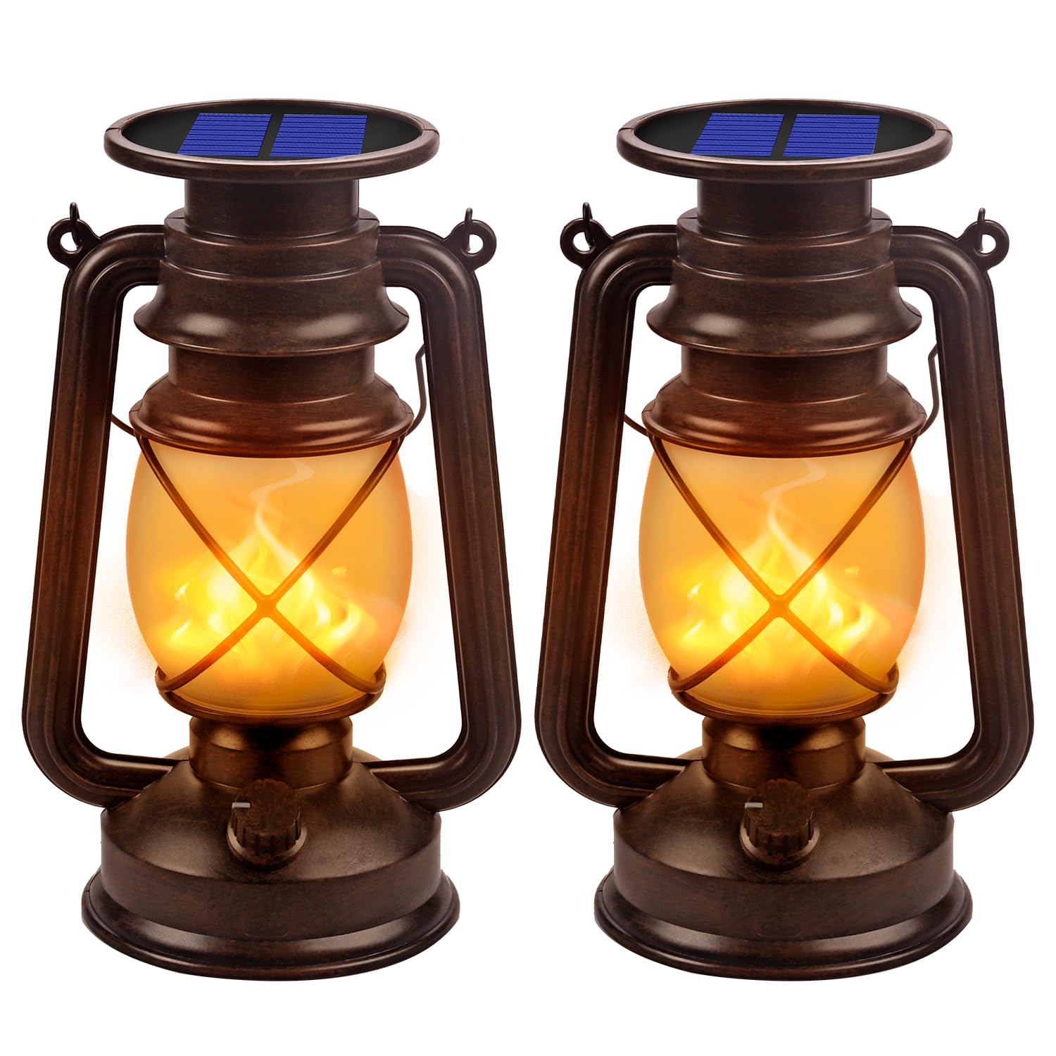 Marlrin solar lantern hanging flame glow enhances outdoor ambiance