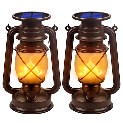 Marlrin solar lantern hanging flame glow enhances outdoor ambiance