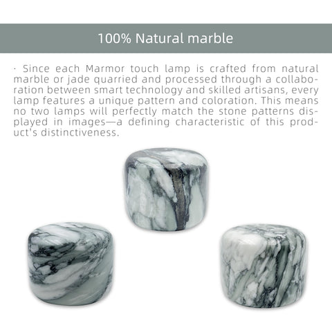 Marmor Marble Lamp features smooth marble texture and warm glow