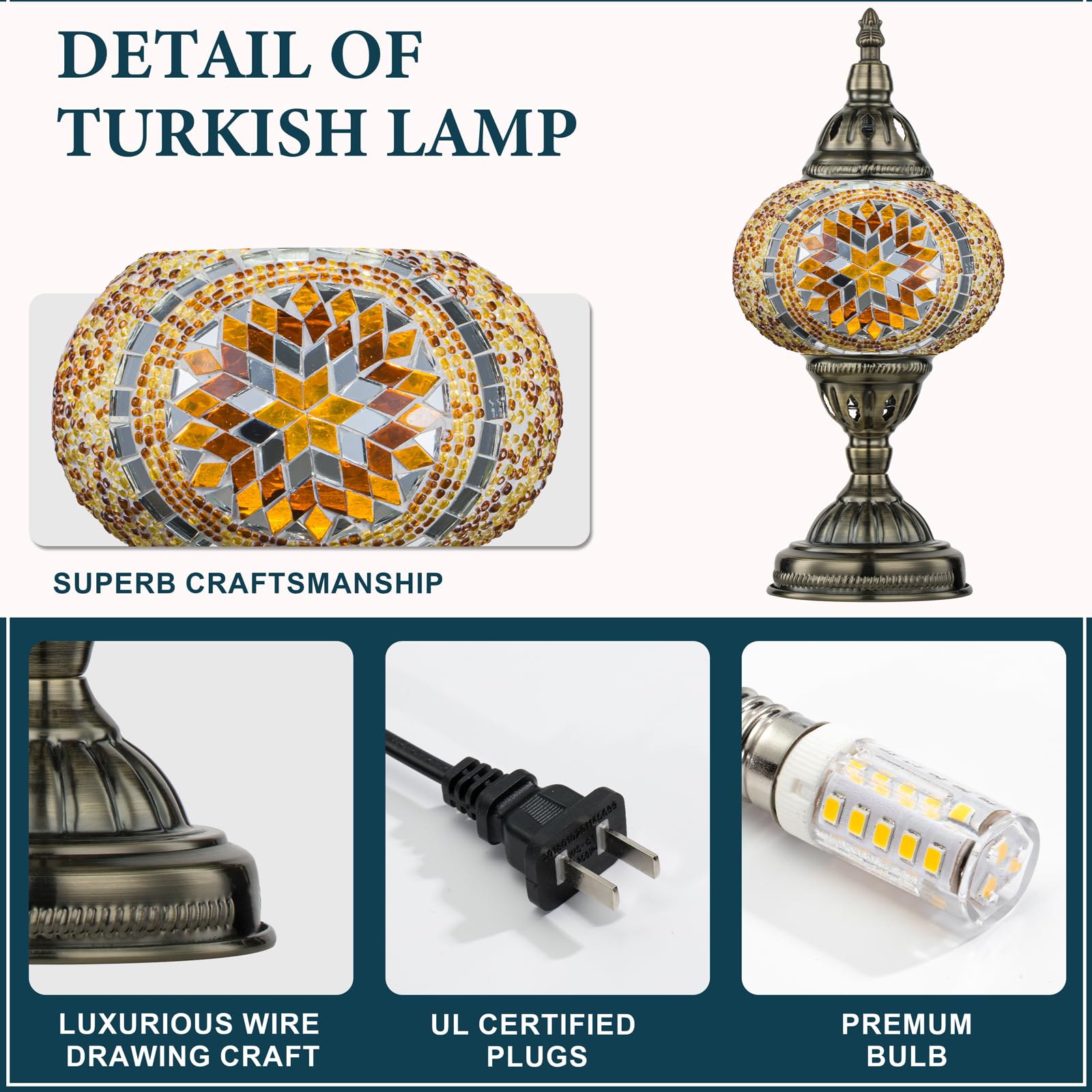 Marrakech Ambient Glow brightens living rooms and bedrooms with multicolored mosaic glass