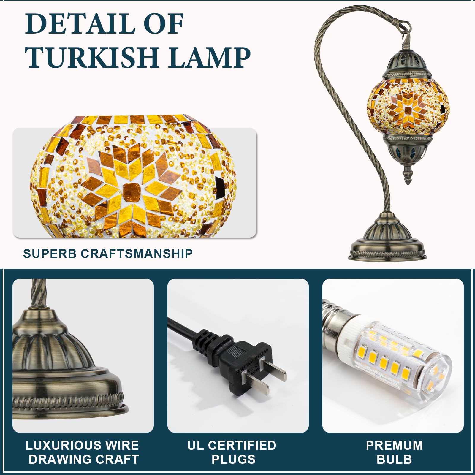 Marrakech Tiffany Lamp ideal for bedroom or living room decor