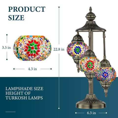 Marrakech 23-inch lamp height provides dramatic bedside glow