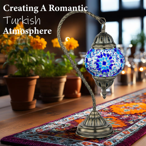 Marrakech Turkish table lamp mosaic shade adds vintage charm to bedrooms.