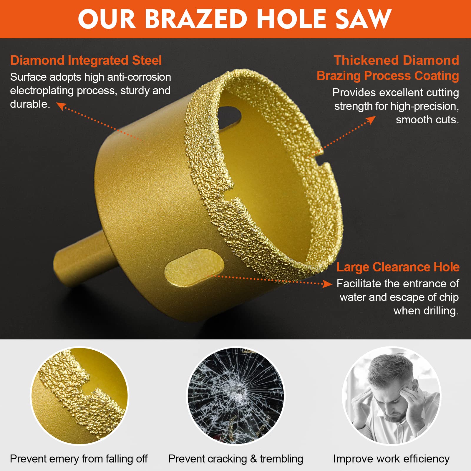 Marsbase Diamond Hole Saw 14mm enabling larger, stable bore guidance