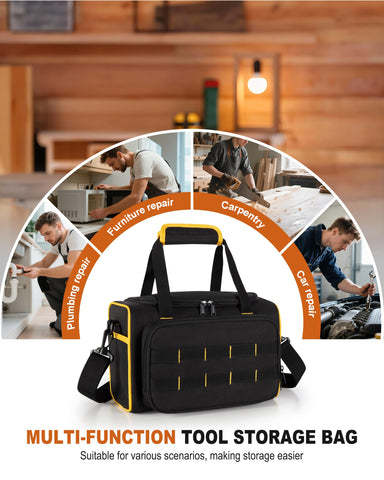 Marscamd 12in tool bag made from durable 600D polyester resists wear.