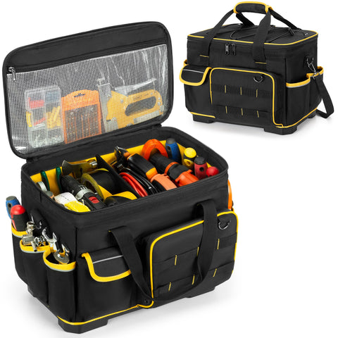 Marscamd 16-inch tool bag with hard bottom for upright, dry storage