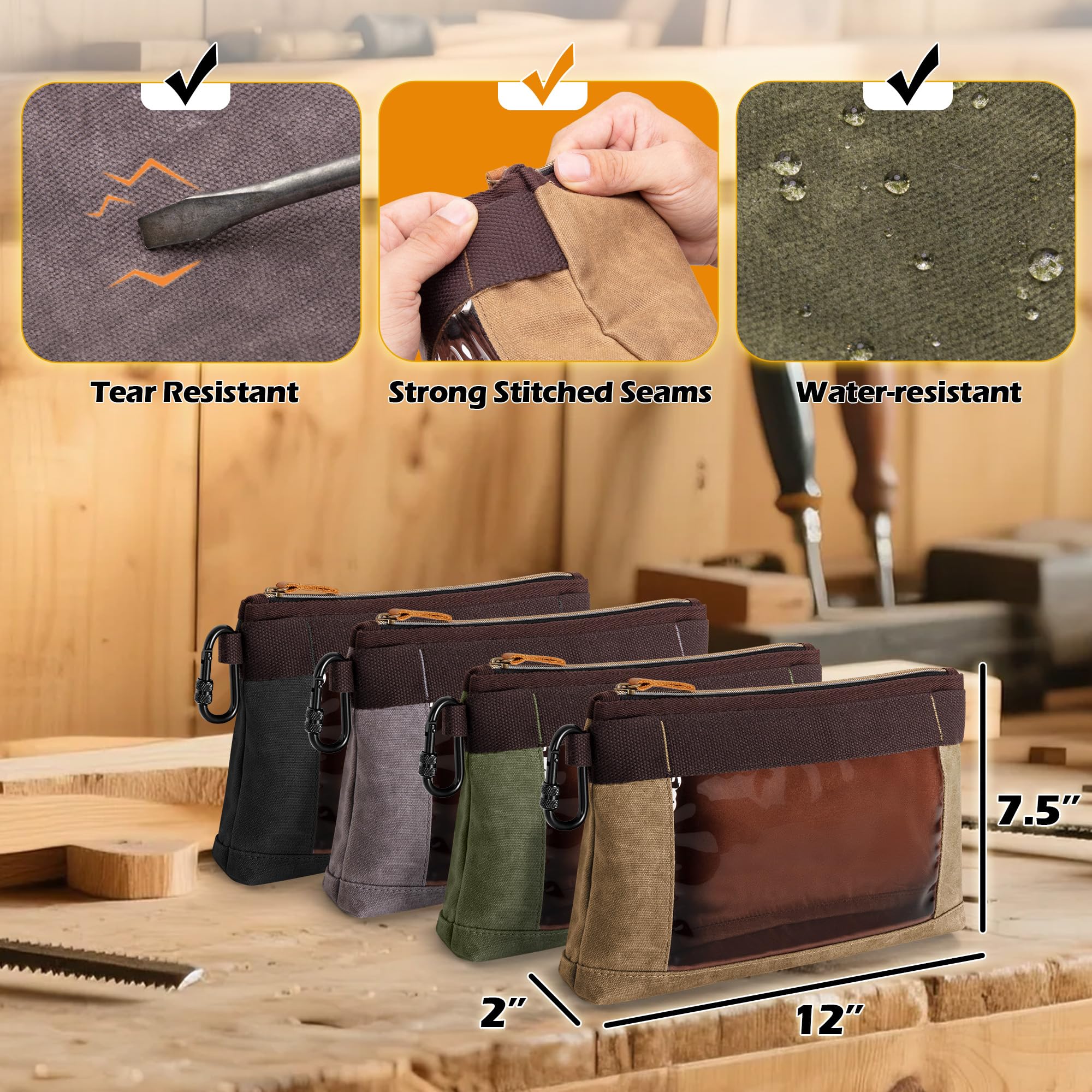 Marscamd gray pouch with clear window keeps pliers and bits organized for easy access