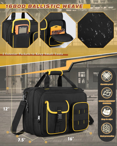 Marscamd Electrician Tool Bag exterior pockets provide quick access to small items