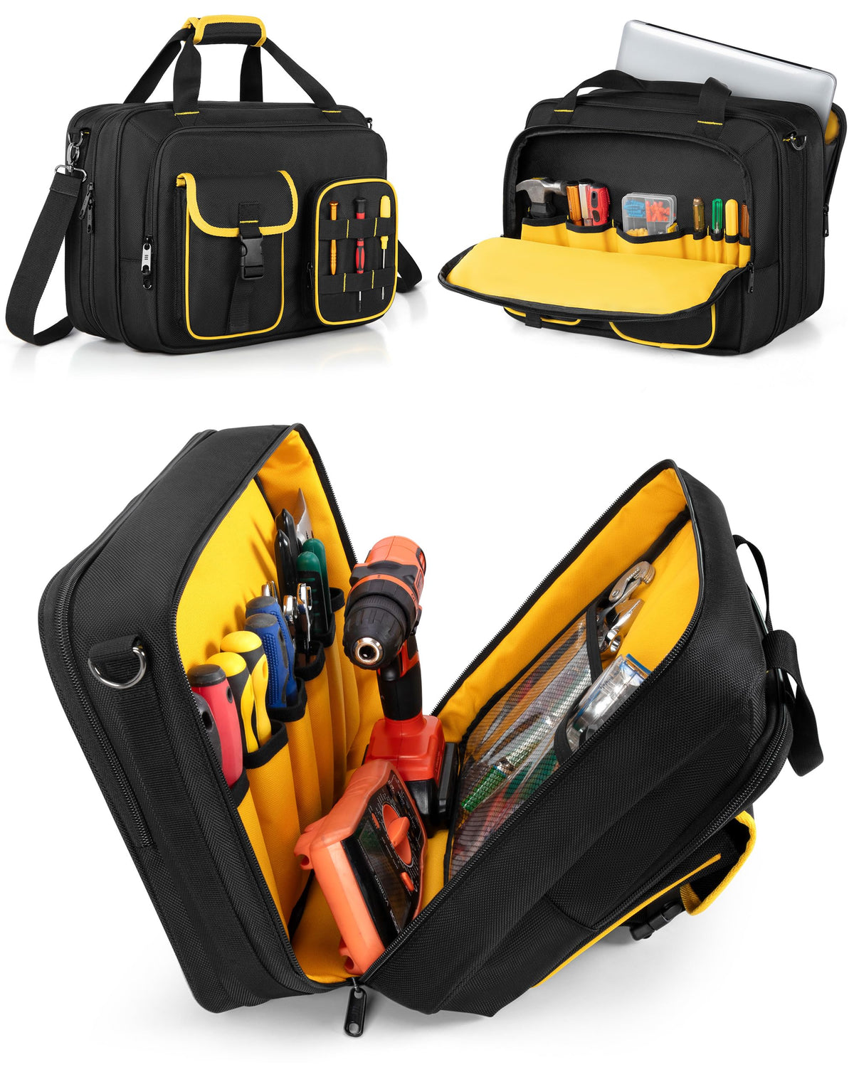 Marscamd Electrician Tool Bag front view shows rugged 1680D fabric for daily use