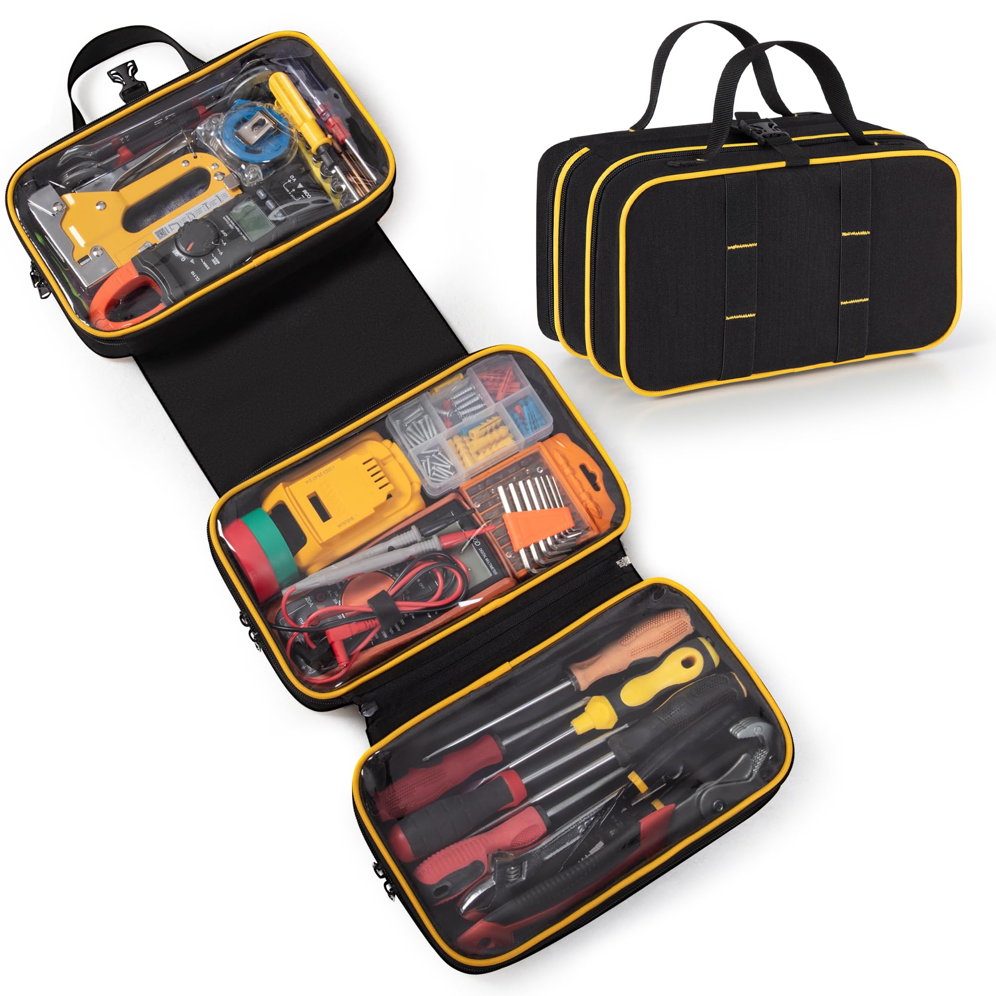 Marscamd Roll Up Tool Bag with three clear windows for quick tool visibility.