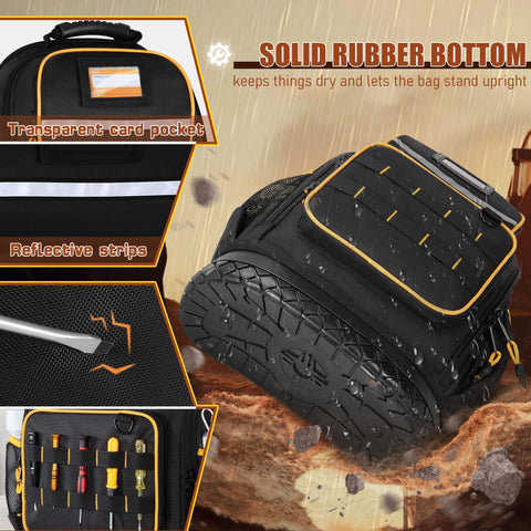 Marscamd tool backpack interior pockets show organized tool storage.