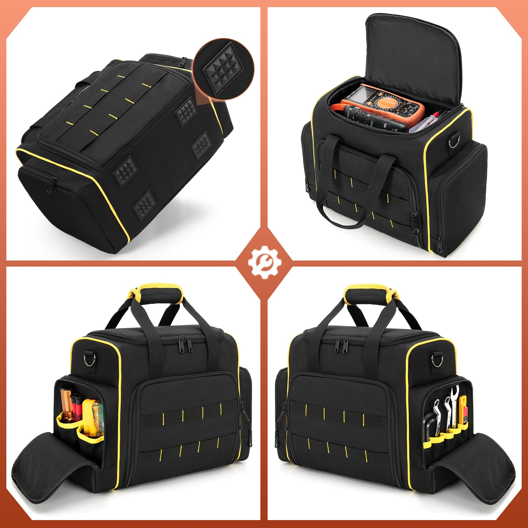 Marscamd tool bag side pockets with slots for small tools.