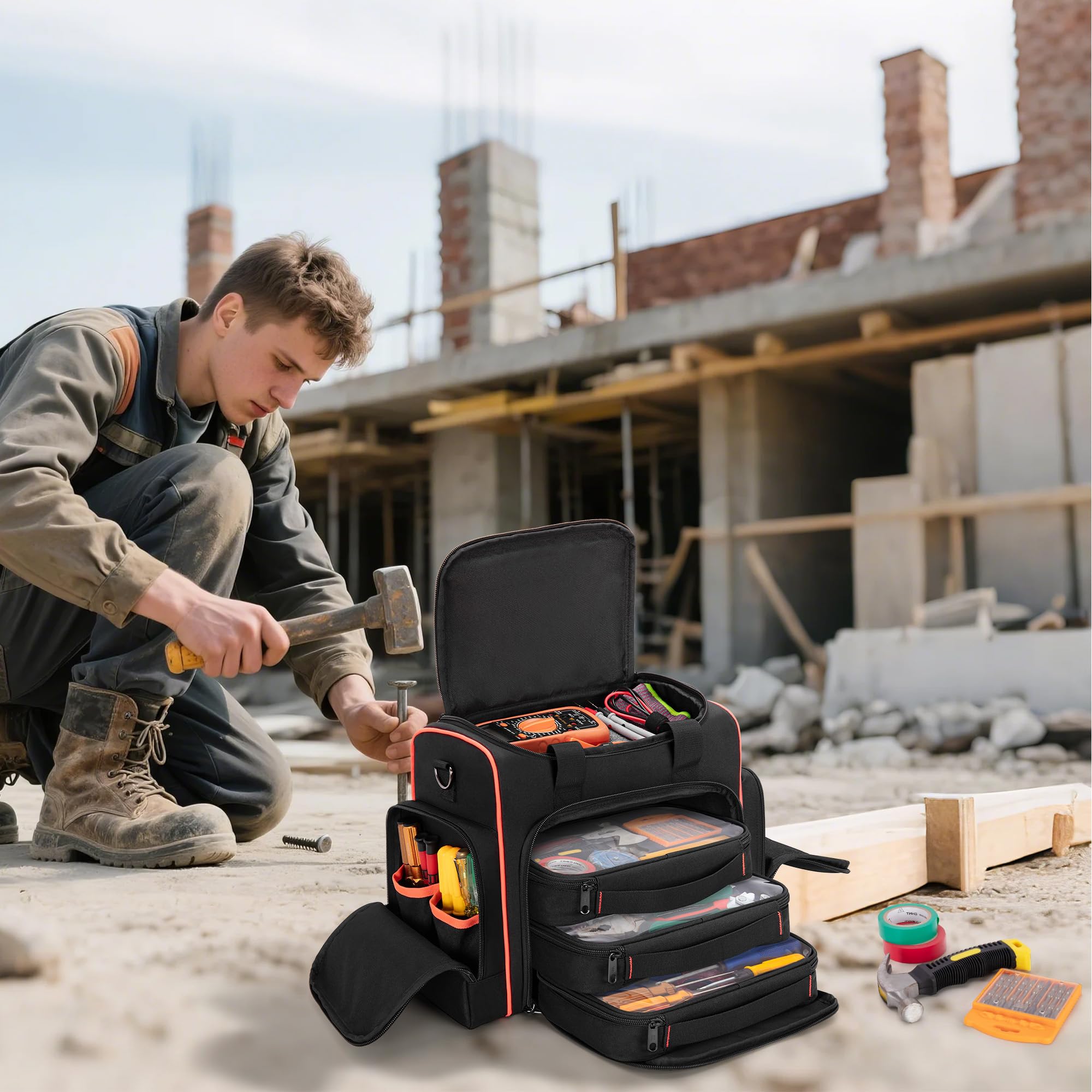 Marscamd tool bag with two carry options for on site portability