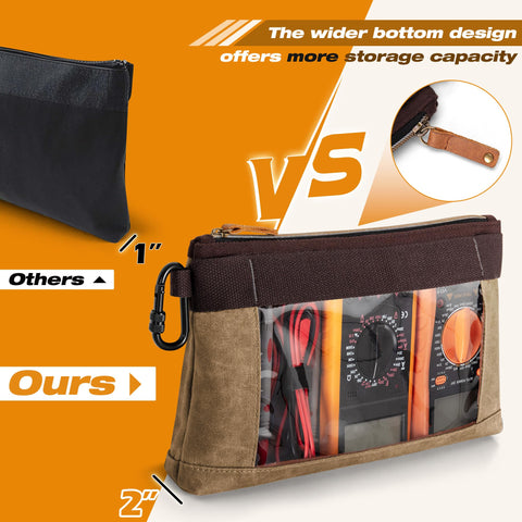 Marscamd tool pouch with carabiner attaches securely for on-site hanging