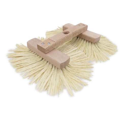 Marshalltown Double Crows Foot Brush texture close-up, showcasing durable Tampico bristles for drywall texture.