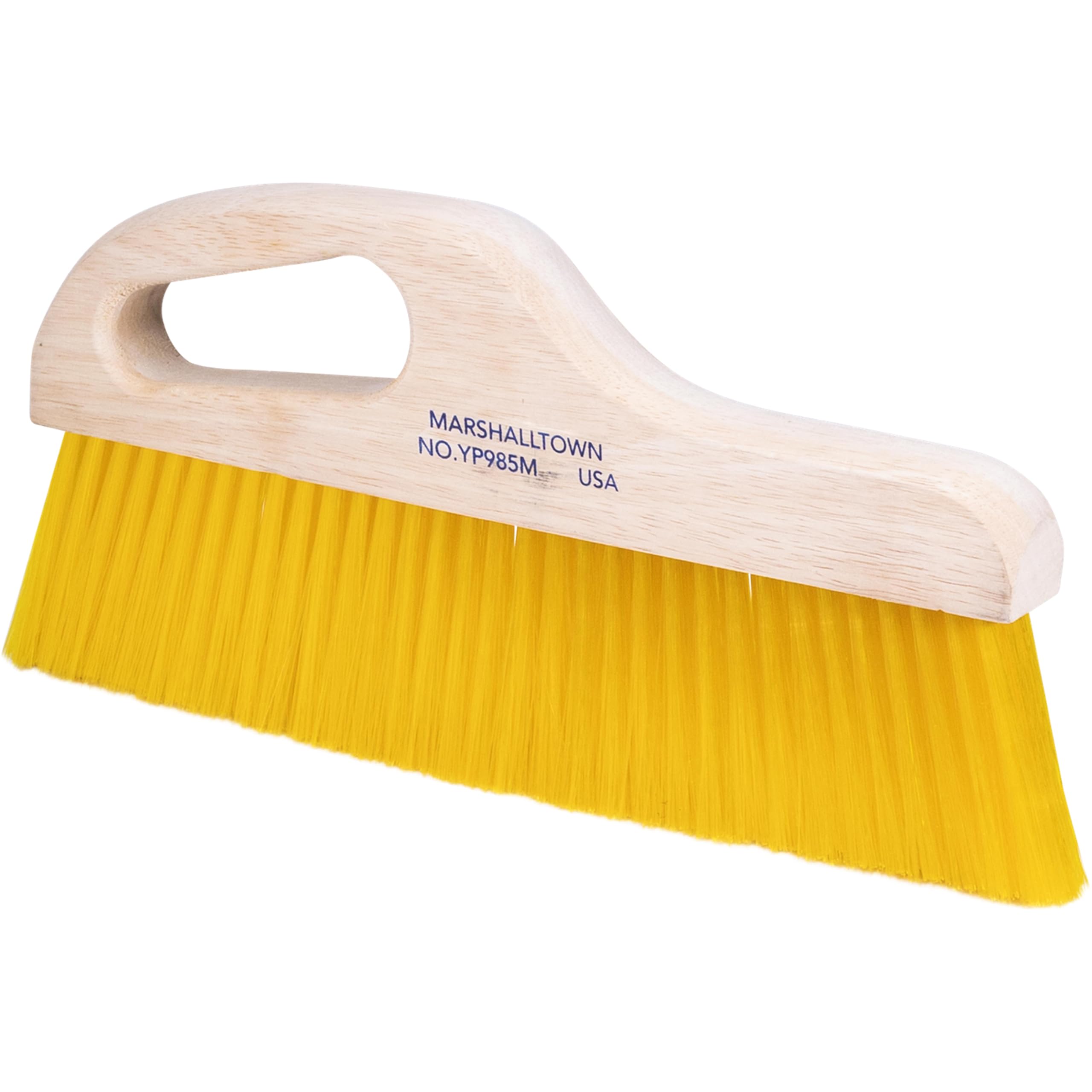 Marshalltown handle brush for concrete edge detailing with offset grip