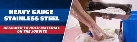 Marshalltown Heli-Arc 14in mud pan, suitable for drywall and plaster prep on busy sites.