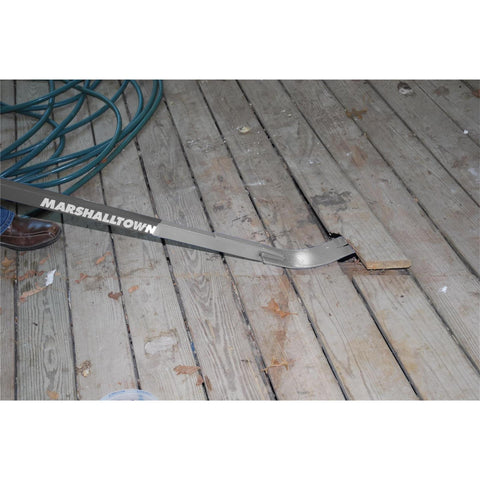 Professional demolition work benefits from the MARSHALLTOWN Monster Pry Bar's sturdy design.