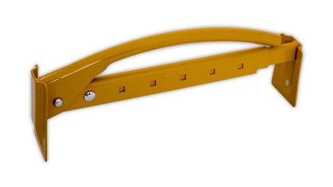 MARSHALLTOWN QLT brick tongs with metal handle seen from front for safe brick lifting