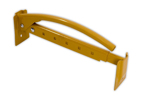 MARSHALLTOWN QLT brick tongs with metal handle shown from the side