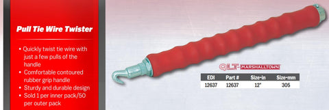 Marshalltown QLT Pull Tie Wire Twister used with wire ties for fast building