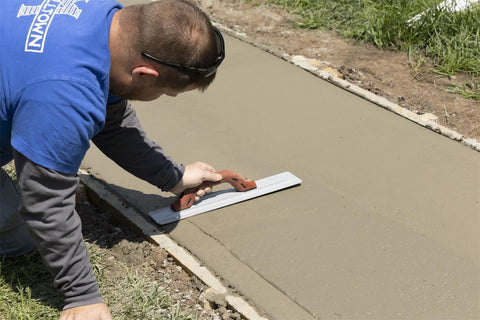 MARSHALLTOWN smooth finish on concrete with this 16-inch float.