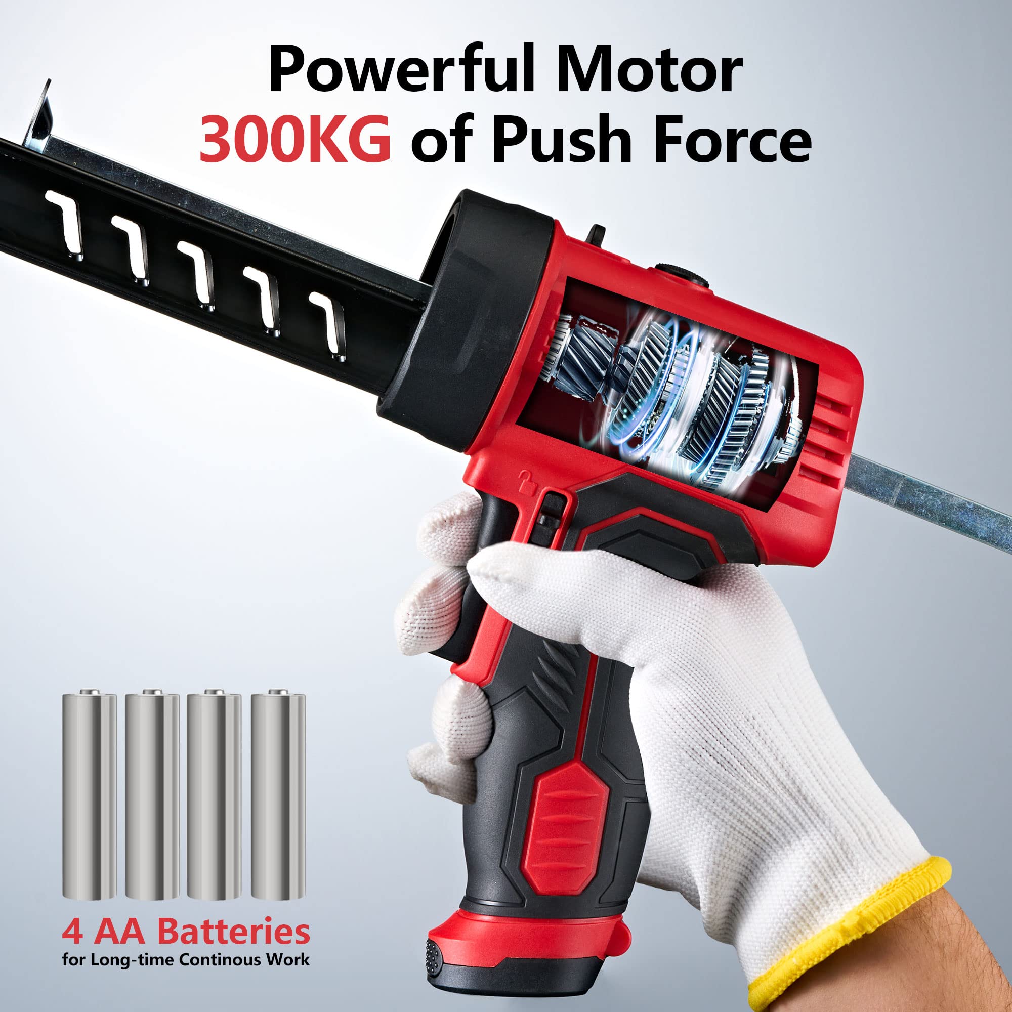 Marsosaur caulk gun no-drip technology prevents mess during pauses.