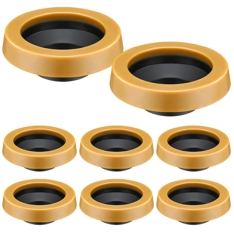 Marsui 8-pack toilet wax rings offer a thick seal for 3–4 inch waste lines.