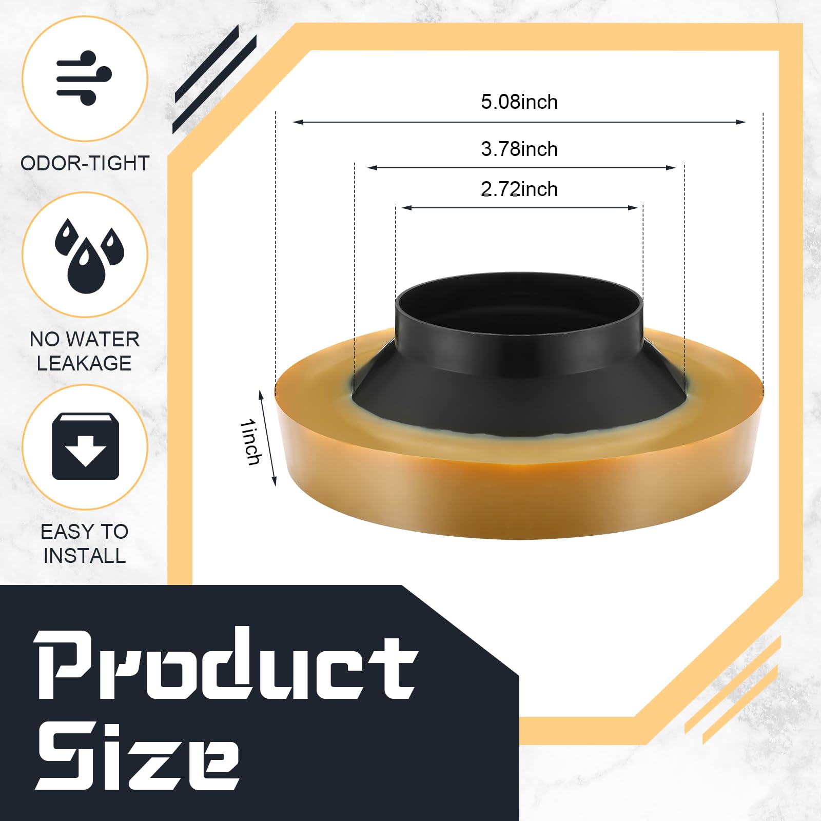 Marsui wax ring seal for toilet installation provides durable performance and leak resistance.