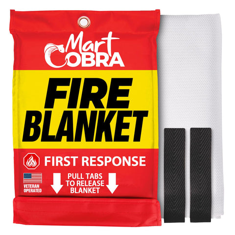 Mart Cobra emergency fire blanket folded, ready for quick home safety use.
