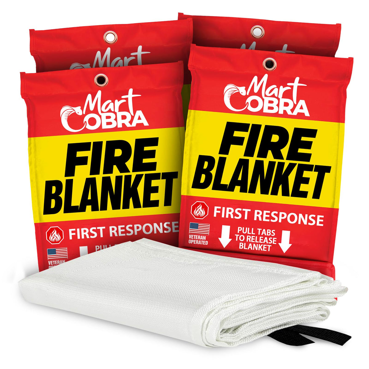 Mart Cobra emergency fire blanket 40x40 for home and kitchen use, quick flame coverage.