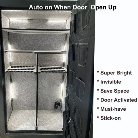 Martronic 12-inch LED light bars illuminate safe interiors clearly.