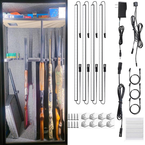 Martronic gun safe light kit door-activated four slim LED bars illuminate the interior
