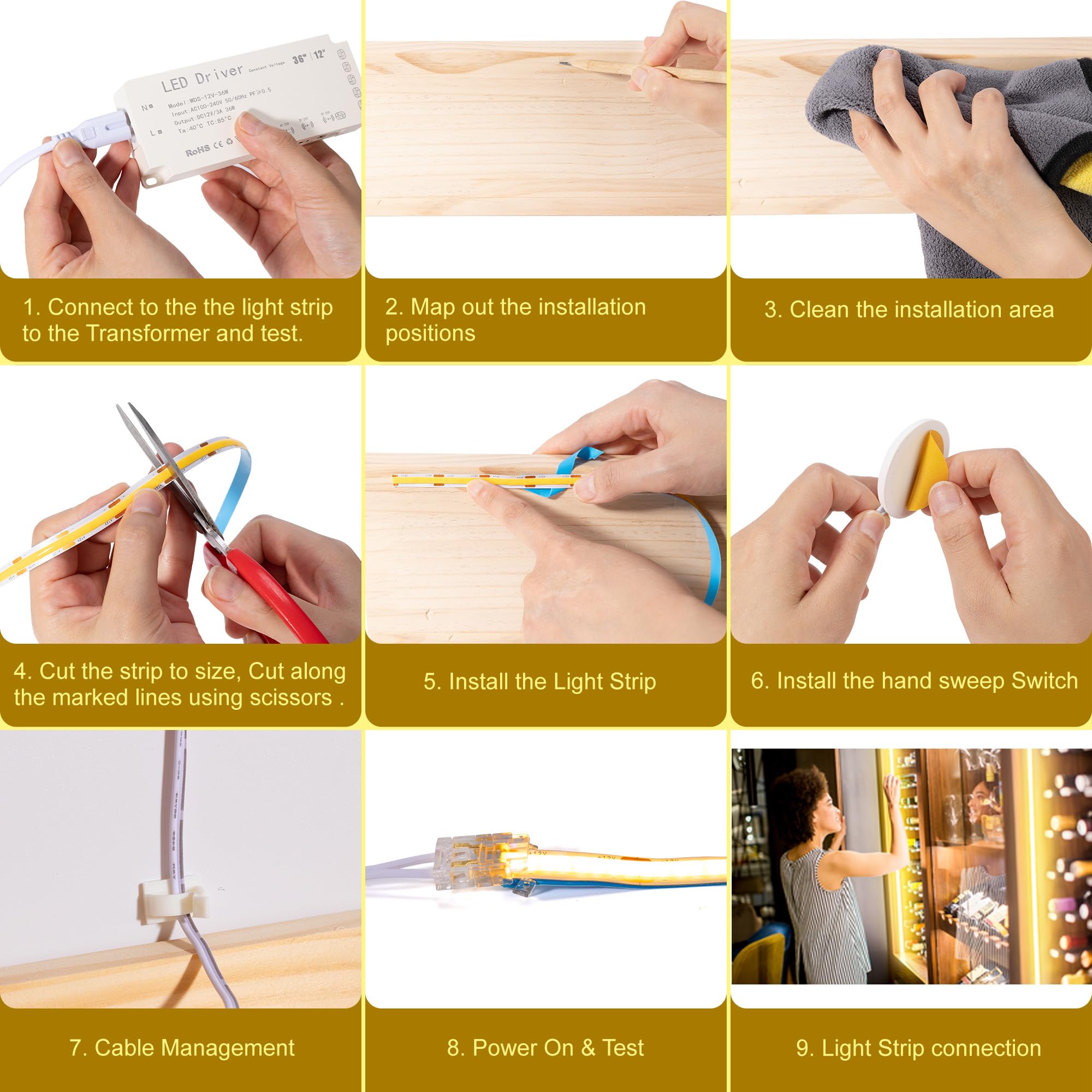 Martronic induction sensor switches light with a simple hand wave.