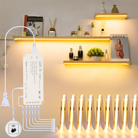 Martronic Shelf Sights 16ft 3000K COB LED strip provides uniform shelf lighting.