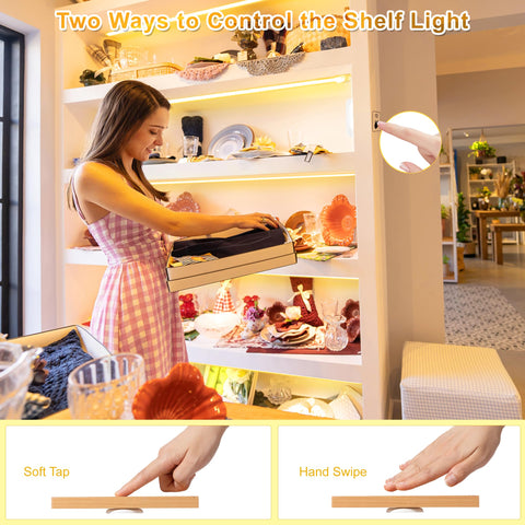 Martronic under-shelf lighting with induction sensor for pantry organization.