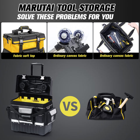 MARUTAI tool bag with telescopic handle simplifies moving heavy gear.