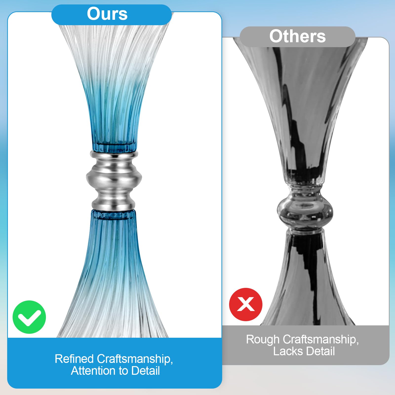 MARYRAIN included LED bulbs illuminate softly from blue glass